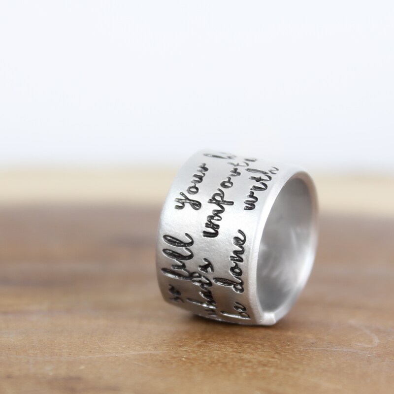 Inspiration Ring, Custom Word Ring